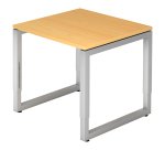 Bureau droit, 80 x 80 cm, piètement métal argenté Atlanta