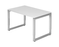 Straight desk, 80 x120 cm undercarriage silver metal Atlanta