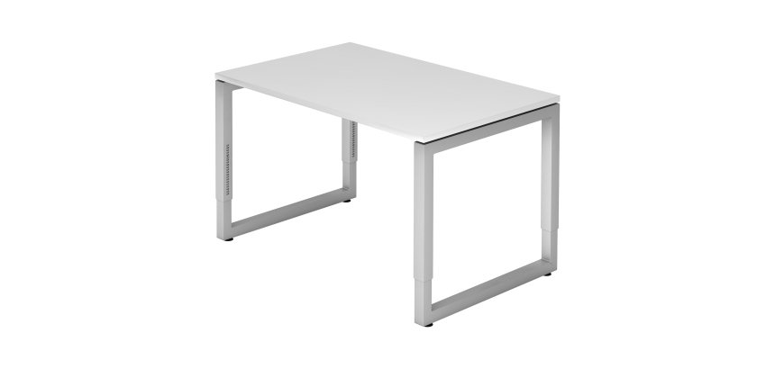 Bureau droit, 80 x120 cm, piètement métal argenté Atlanta