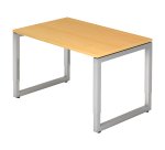 Bureau droit, 80 x120 cm, piètement métal argenté Atlanta