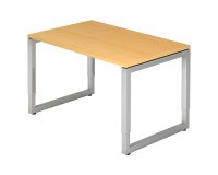 Straight desk, 80 x120 cm undercarriage silver metal Atlanta