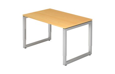 Straight desk, 80 x120 cm undercarriage silver metal Atlanta