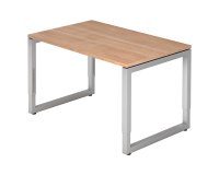 Bureau droit, 80 x120 cm, piètement métal argenté Atlanta