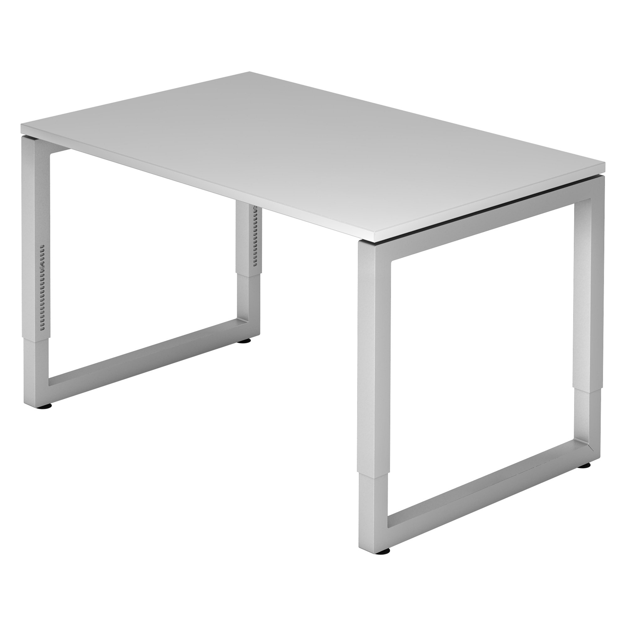 Straight desk, 80 x120 cm undercarriage silver metal Atlanta