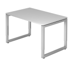 Straight desk, 80 x120 cm undercarriage silver metal Atlanta