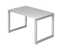 Bureau droit, 80 x120 cm, piètement métal argenté Atlanta