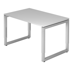 Geradlinige Arbeitsstation, 80 x 120 cm silberne Metallbasis Atlanta