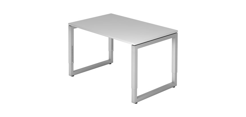 Bureau droit, 80 x120 cm, piètement métal argenté Atlanta