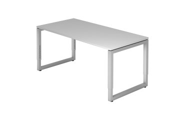 Straight desk, 80 x160 cm undercarriage silver metal Atlanta