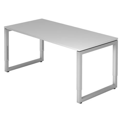 Straight desk, 80 x160 cm undercarriage silver metal Atlanta