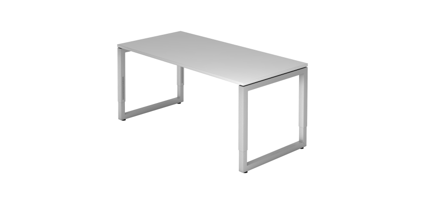 Bureau droit, 80 x160 cm, piètement métal argenté Atlanta