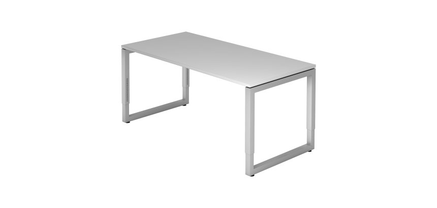 Bureau droit, 80 x160 cm, piètement métal argenté Atlanta