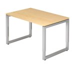 Straight desk, 80 x120 cm undercarriage silver metal Atlanta