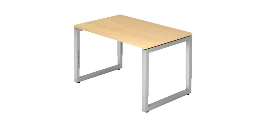 Straight desk, 80 x120 cm undercarriage silver metal Atlanta