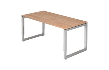 Straight desk, 80 x160 cm undercarriage silver metal Atlanta