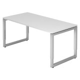 Straight desk, 80 x160 cm undercarriage silver metal Atlanta