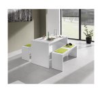 Pack of 1 table + 2 benches for canteen 130x 68 cm