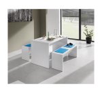 Pack of 1 table + 2 benches for canteen 130x 68 cm