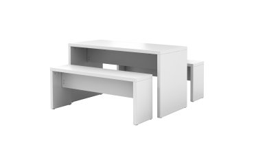Pack of 1 table + 2 benches for canteen 130x 68 cm