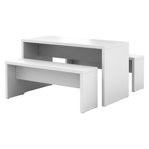 Pack of 1 table + 2 benches for canteen 130x 68 cm