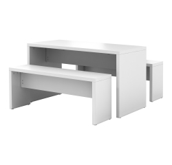 Pack of 1 table + 2 benches for canteen 130x 68 cm