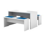 Set of 4 cushions for canteen benches 