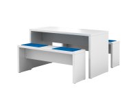 Satz von 4 Sitzkissen für Kantinebänke