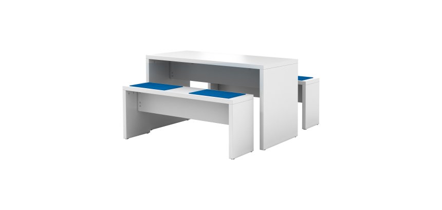 Set of 4 cushions for canteen benches 