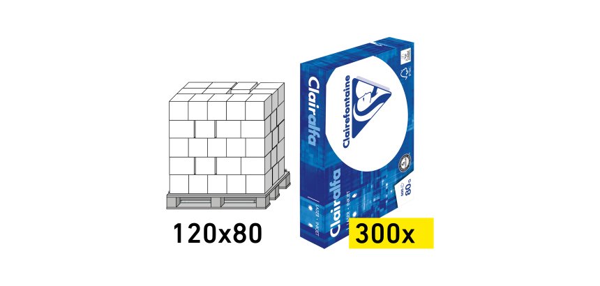 Paper A4 white 80 g Clairefontaine Clairalfa - disposable pallet 300 reams