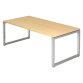 Straight desk, 100 x 200 cm undercarriage silver metal Atlanta
