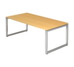 Bureau droit, 100 x 200 cm, piètement métal argenté Atlanta