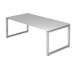 Bureau droit, 100 x 200 cm, piètement métal argenté Atlanta