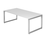 Bureau droit, 100 x 200 cm, piètement métal argenté Atlanta
