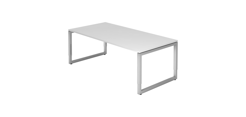 Bureau droit, 100 x 200 cm, piètement métal argenté Atlanta