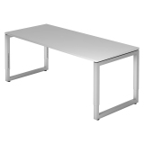 Straight desk, 80 x180 cm undercarriage silver metal Atlanta