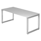 Straight desk, 80 x180 cm undercarriage silver metal Atlanta