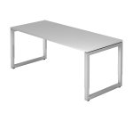Straight desk, 80 x180 cm undercarriage silver metal Atlanta