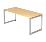 Straight desk, 80 x180 cm undercarriage silver metal Atlanta