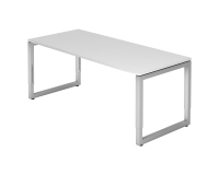 Straight desk, 80 x180 cm undercarriage silver metal Atlanta