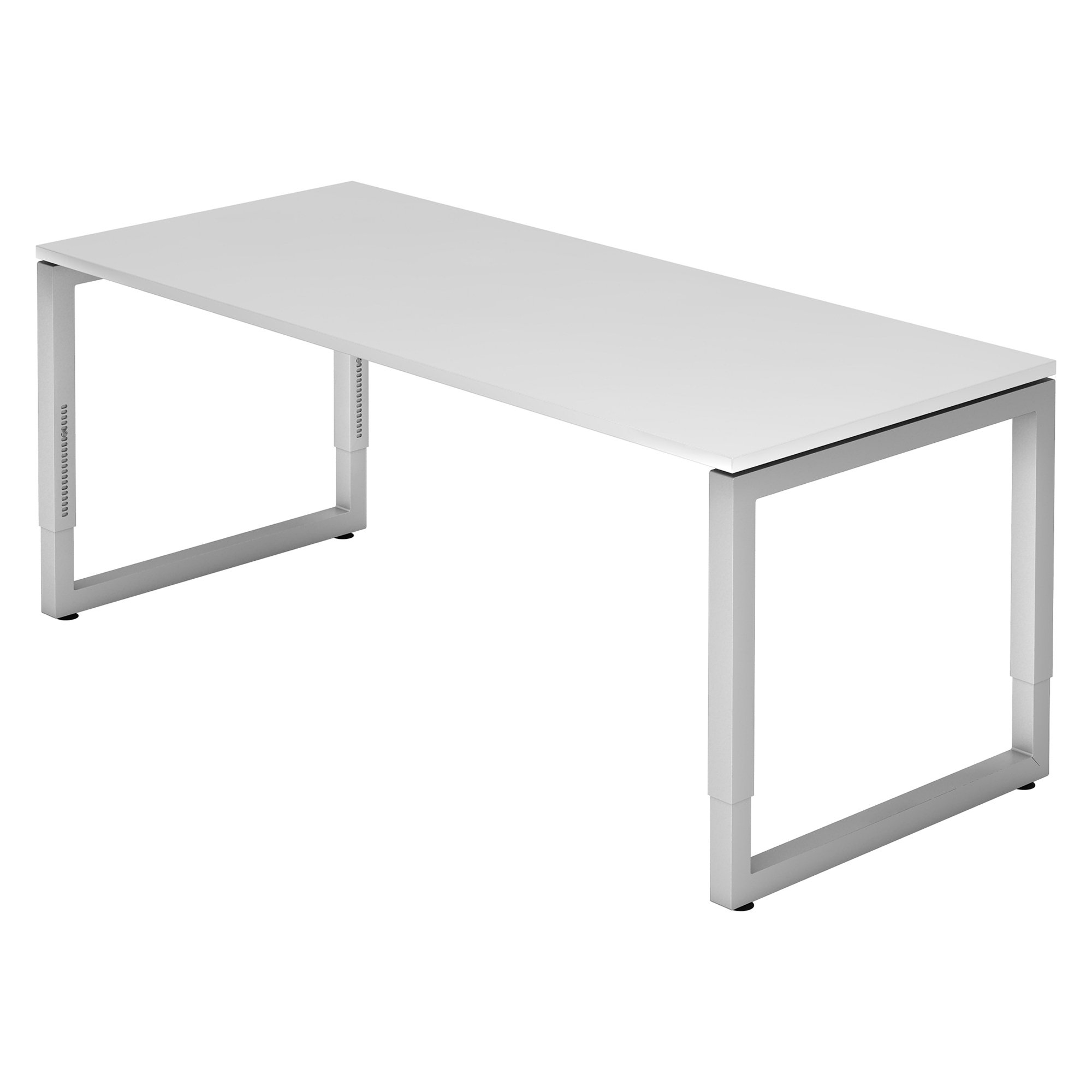 Straight desk, 80 x180 cm undercarriage silver metal Atlanta