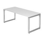 Geradlinige Arbeitsstation, 80 x 180 cm silberne Metallbasis Atlanta
