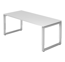 Straight desk, 80 x180 cm undercarriage silver metal Atlanta