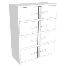 Monoblock locker - cabinet with 8 compartments H 130 cm 