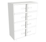 Monoblok locker - kast met 8 vakken H130cm