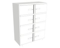 Vestiaire monobloc - armoire 8 cases H130cm