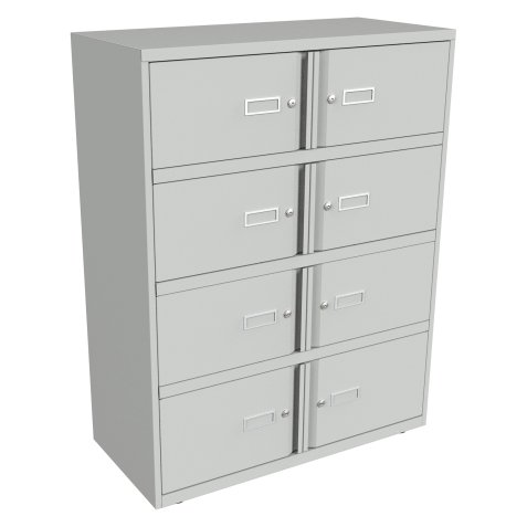 Monoblock locker - cabinet with 8 compartments H 130 cm 