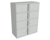 Monoblock locker - cabinet with 8 compartments H 130 cm 