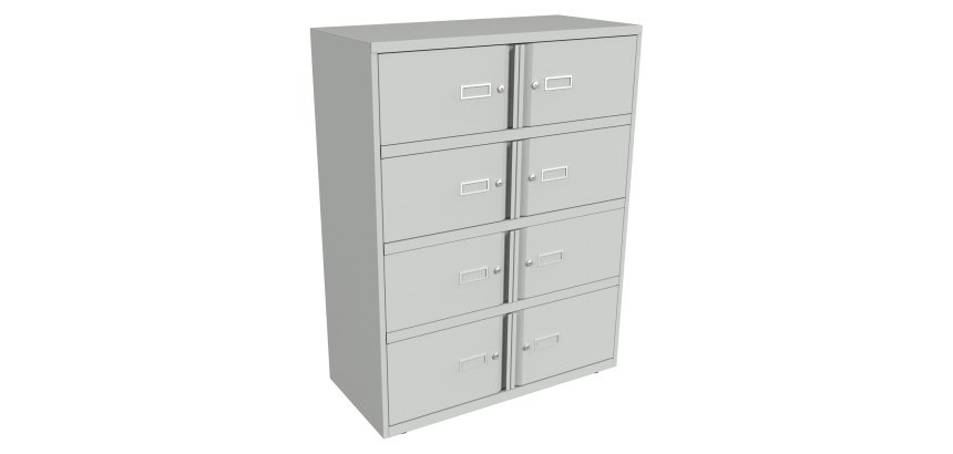 Vestiaire monobloc - armoire 8 cases H130cm
