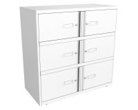 Monoblock locker - cabinet with 6 compartments H 100 cm 