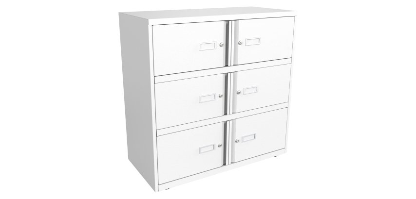 Vestiaire monobloc - armoire 6 cases H100cm